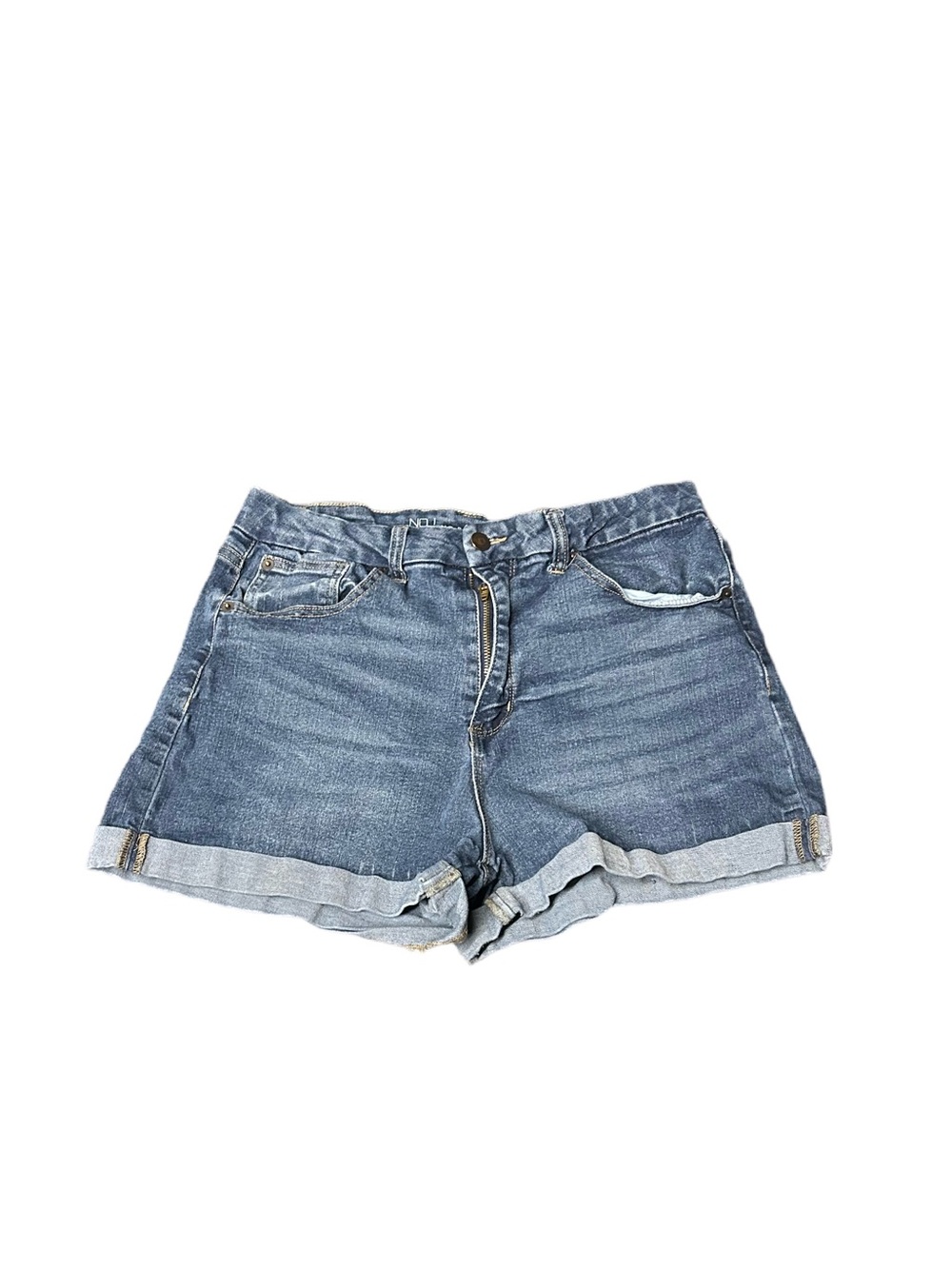 No Boundaries Light Blue Rolled Hem Denim Shorts